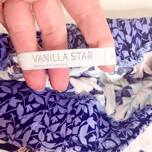 Vanilla Star Size S Women’s Shorts Floral Fly Away Pockets Blue - Picture 4 of 8